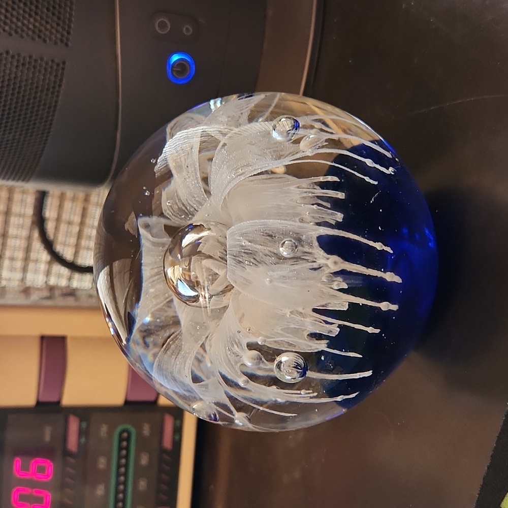 VINTAGE Glass paperweight. Vintage.  Heavy. Beautiful piece